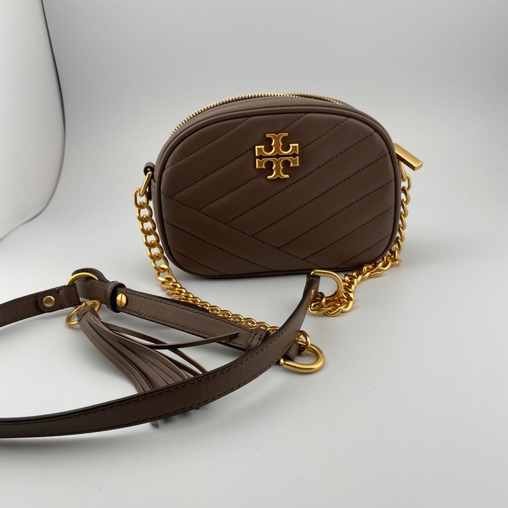 Tory Burch - Kia Chevron Leather Camera Bag - Tan
